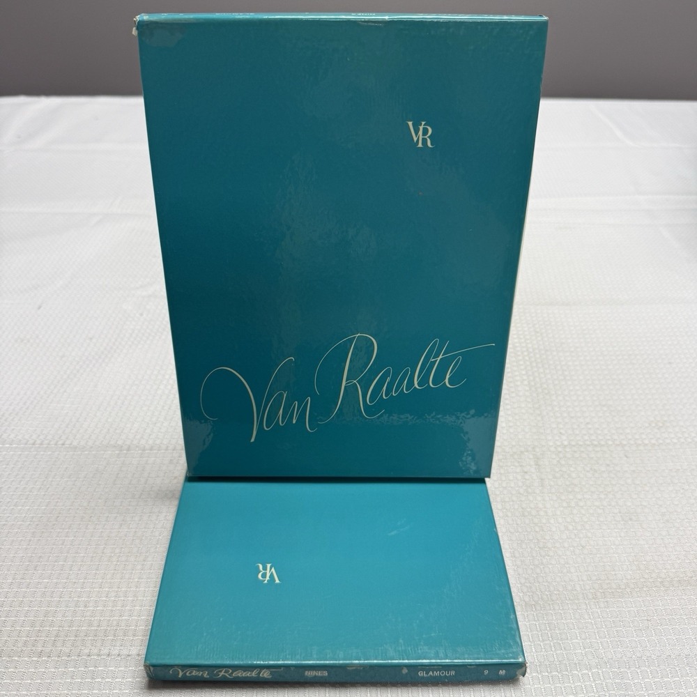 6 Vtg 50s Van‎ Raalte Nines Glamour 9 Nylon Stockings Seams New 2 Boxes Thigh Hi